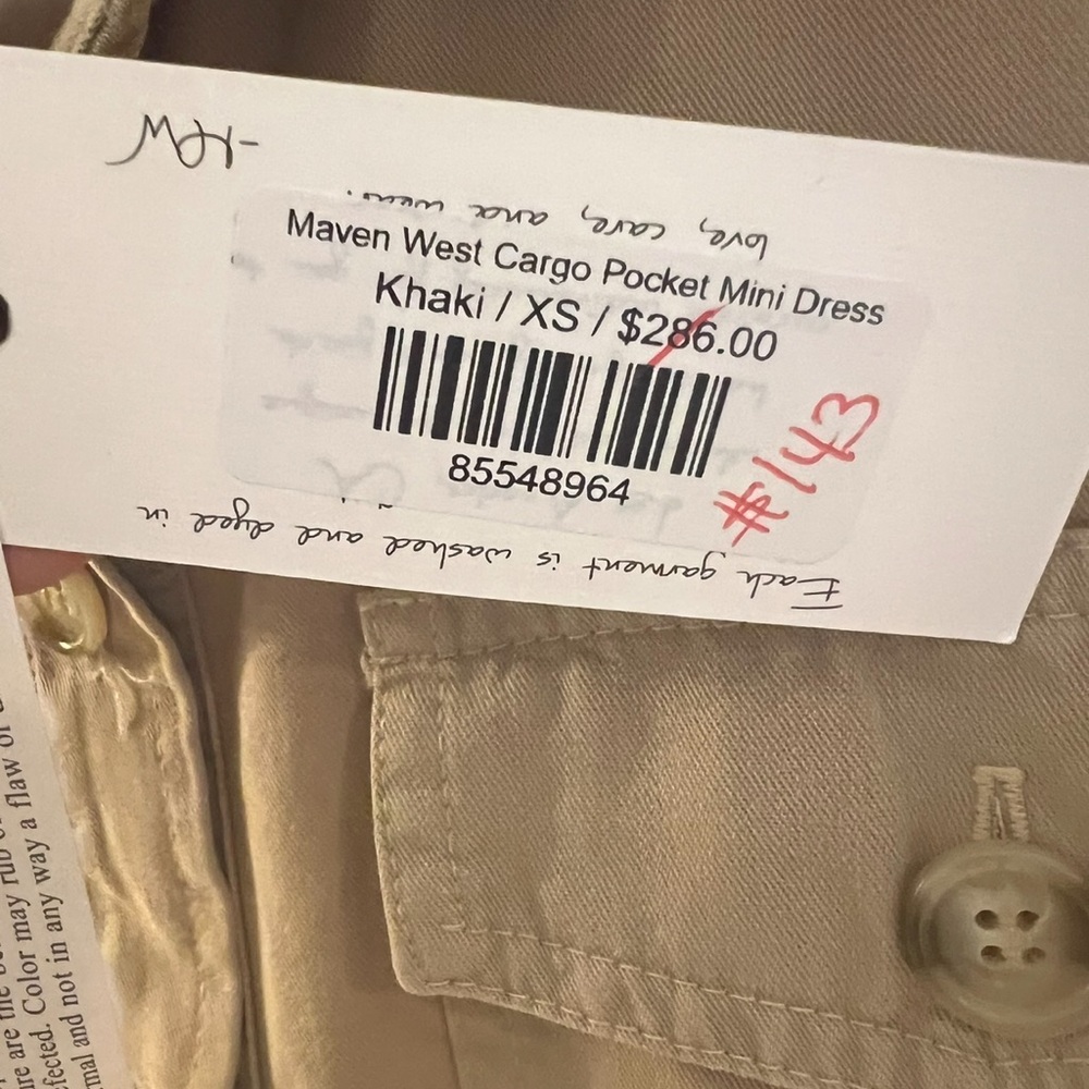Maven West Khaki Cargo Pocket Mini Dress - Picture 6 of 7